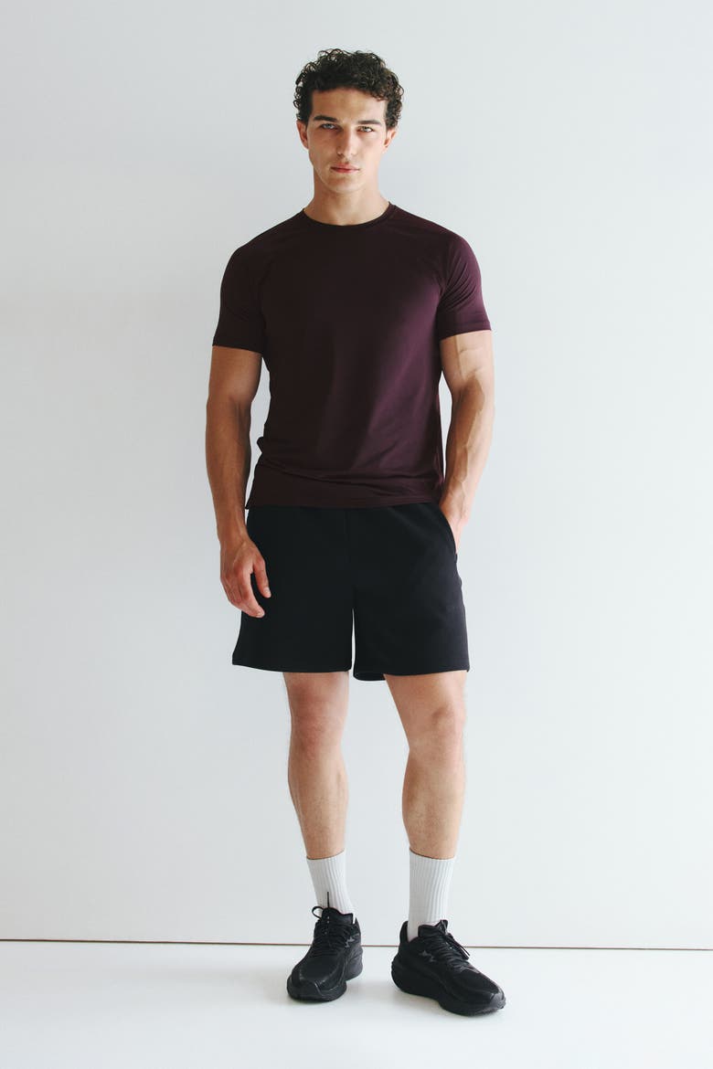 Muscle Fit Sports T-shirt With Coolmove, Alternate, color, Dark plum