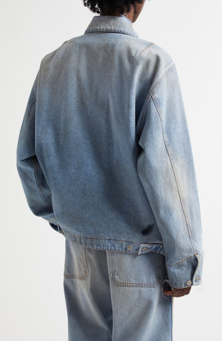 MM6 Maison Margiela Distressed Denim Chore Jacket, Alternate, color, Medium Blue