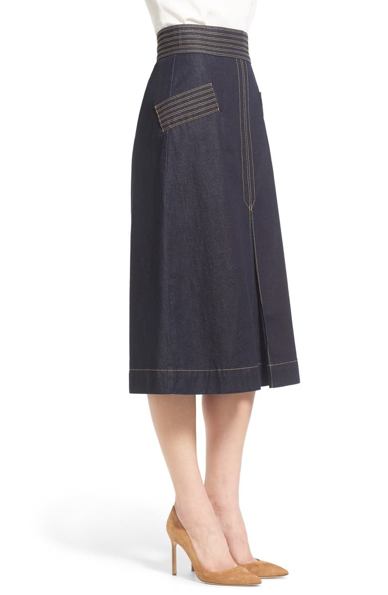 Chelsea28 Olivia Palermo + Chelsea28 Retro Denim Skirt, Alternate, color, 