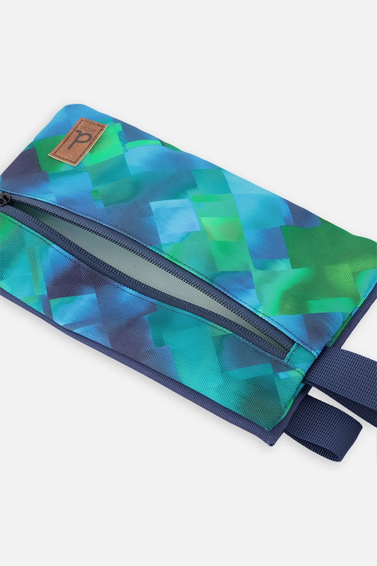 Deux par Deux Diamond Durable Practical Compact Pencil Case, Alternate, color, Blue Diamond Print