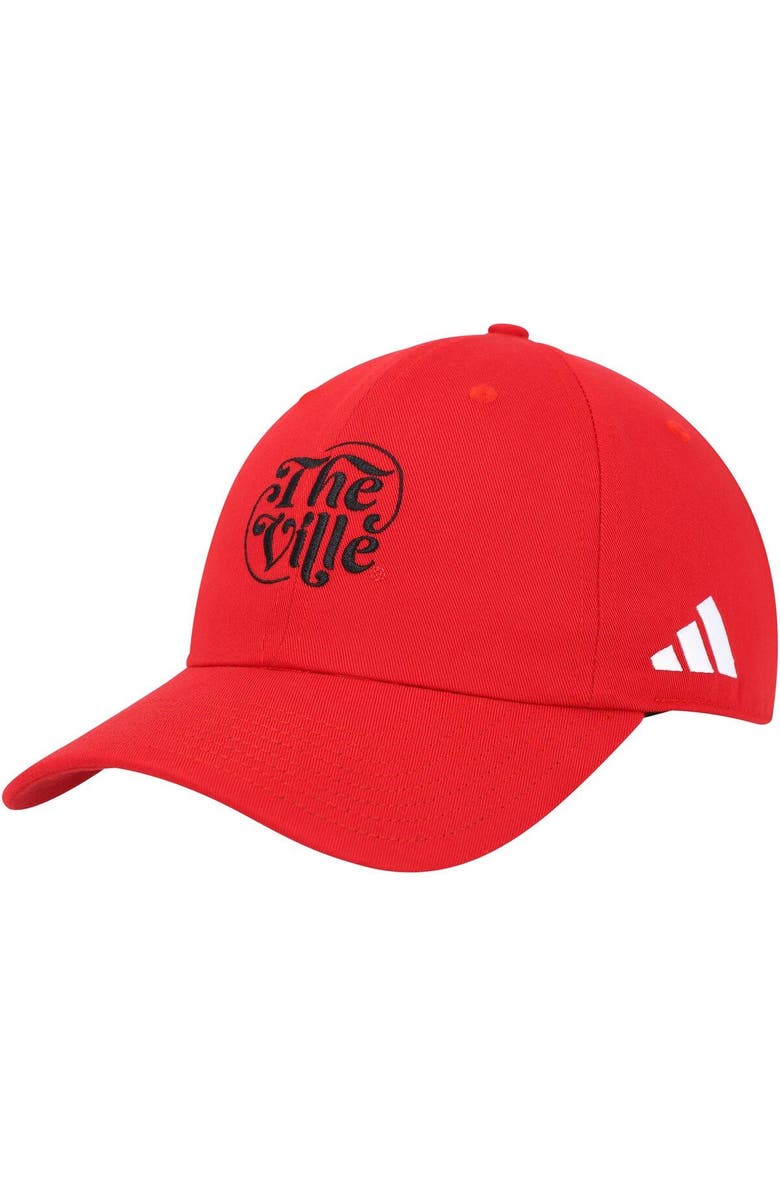 adidas Men's adidas Red Louisville Cardinals Slouch Adjustable Hat, Main, color, 