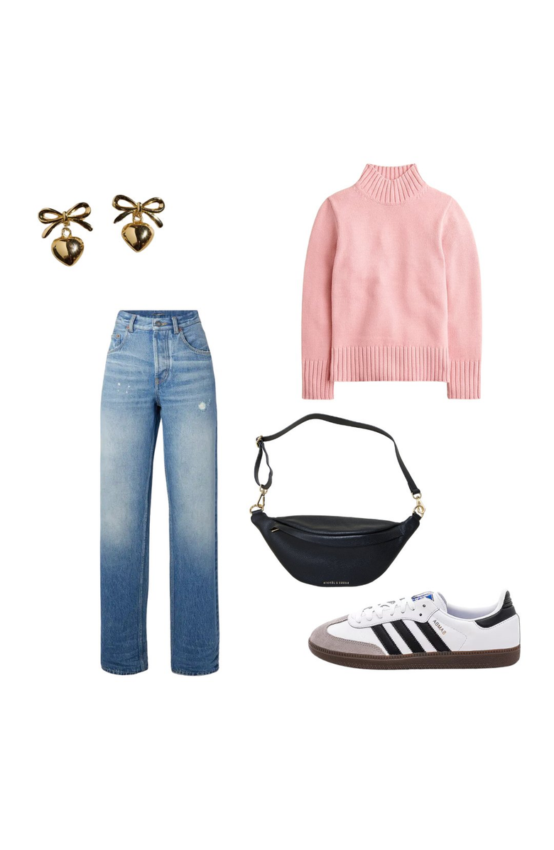 Nickel & Suede Bow & Heart Drop Earrings, Alternate, color, Gold