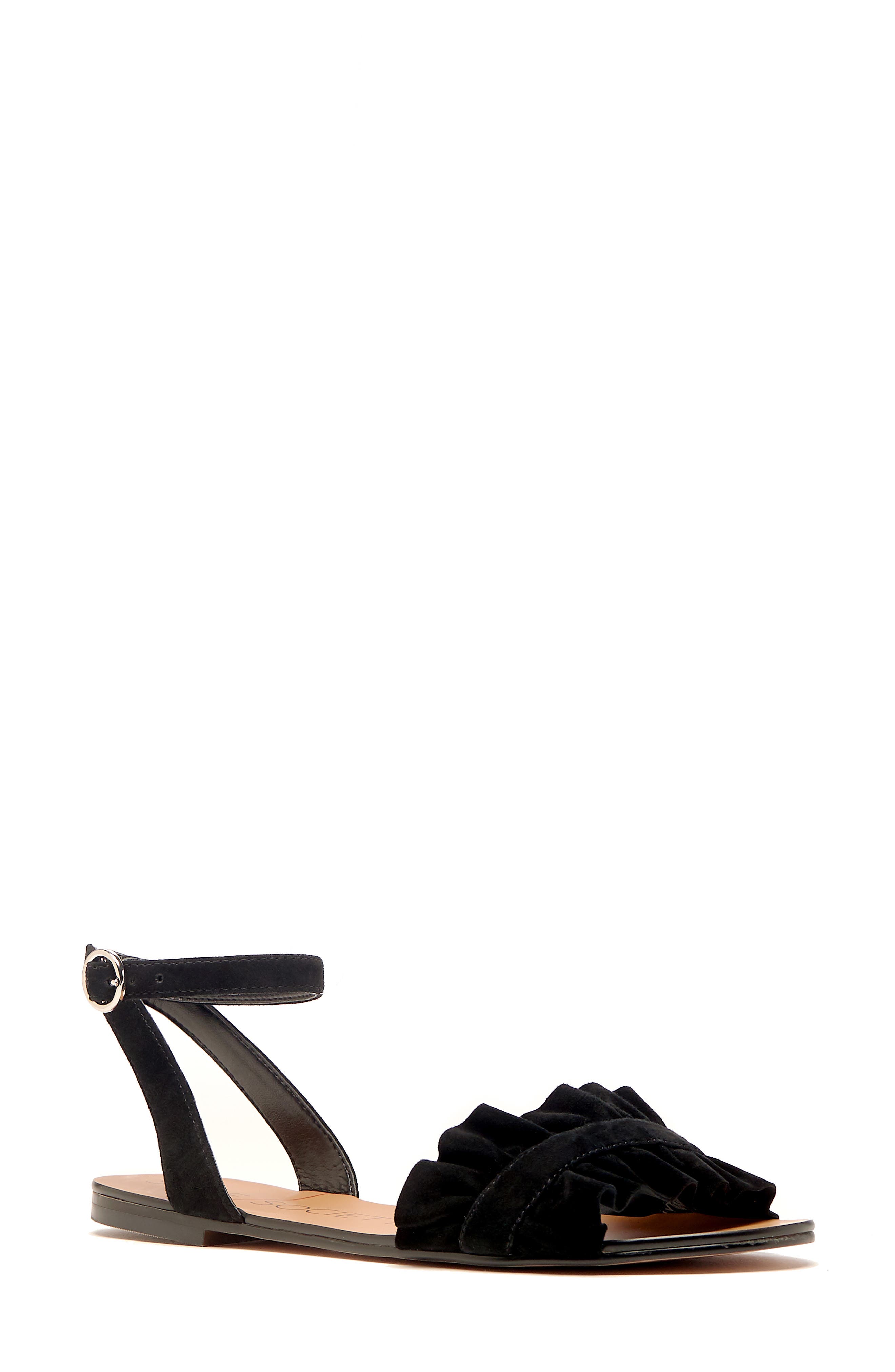 Sole Society Elixane Ruffle Sandal, Main, color, 