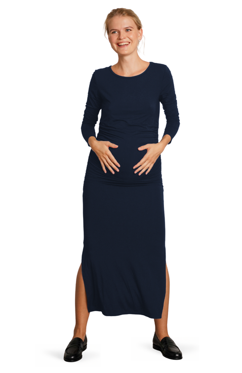 The Curve Ruched Maternity Maxi Dress