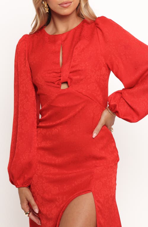 Petal And Pup Petal & Pup Laine Long Sleeve Floral Jacquard Midi Dress In Purple