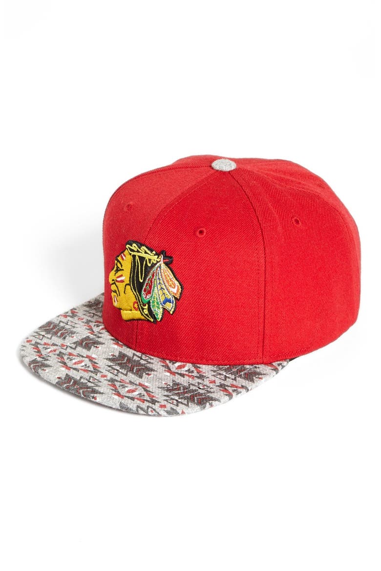'Chicago Blackhawks Print Bill' Baseball Cap, Main, color, BLACKHAWKS