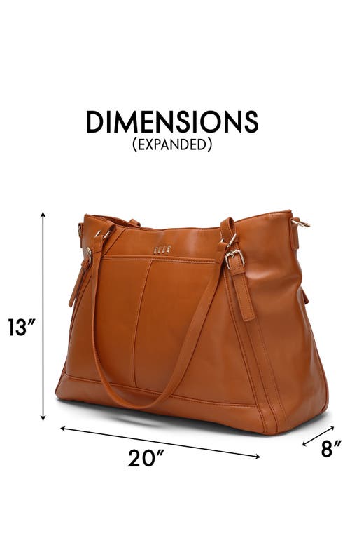 Elle Leisure Luxe 33l Vegan Leather Weekender Tote Bag | Black In Brown