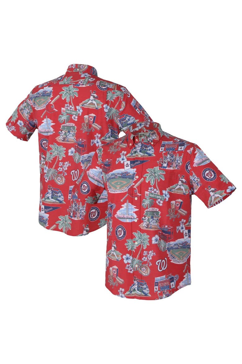 Men's Reyn Spooner  Red Washington Nationals Scenic Tri-Blend Button-Down Shirt, Main, color, Red