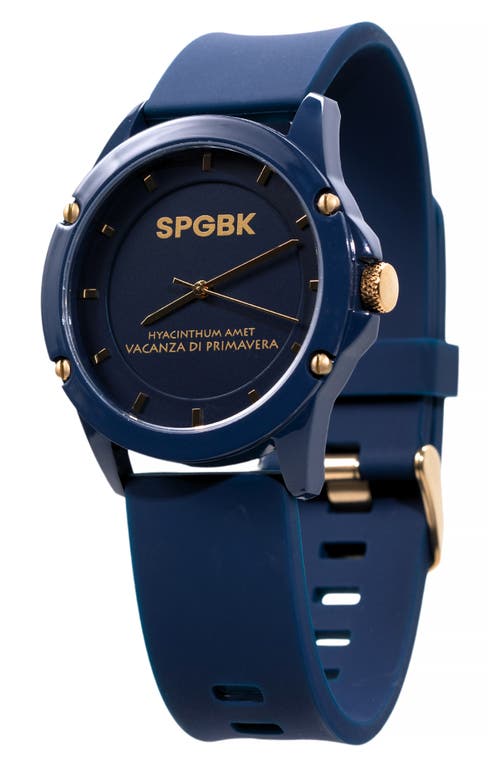 SPGBK Watches Smith Silicone Strap Watch, 44mm in Navy/gold  product