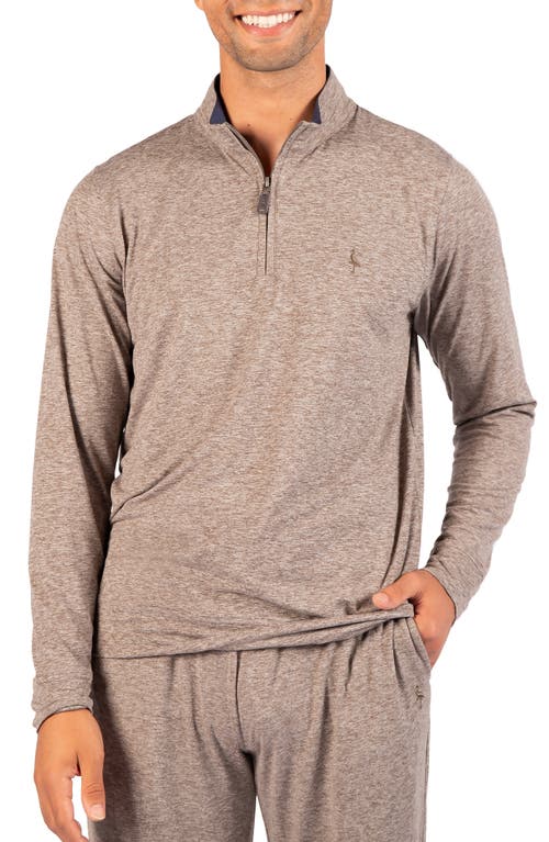 Tailorbyrd Brushed Melange Quarter Zip Pullover In Cedar