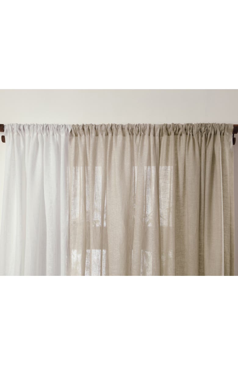 Solino Home Linen Sheer Curtain with Light Filtering Rod Pocket Curtain for Living Room, Bedroom, Alternate, color, White
