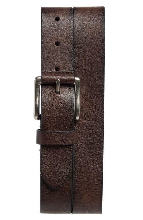 Roller Buckle Leather Belt