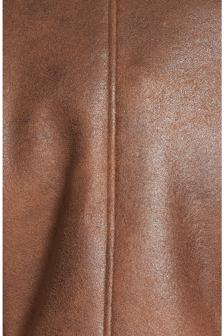 Toggle Closure Faux Shearling Vest, Alternate, color, BROWN