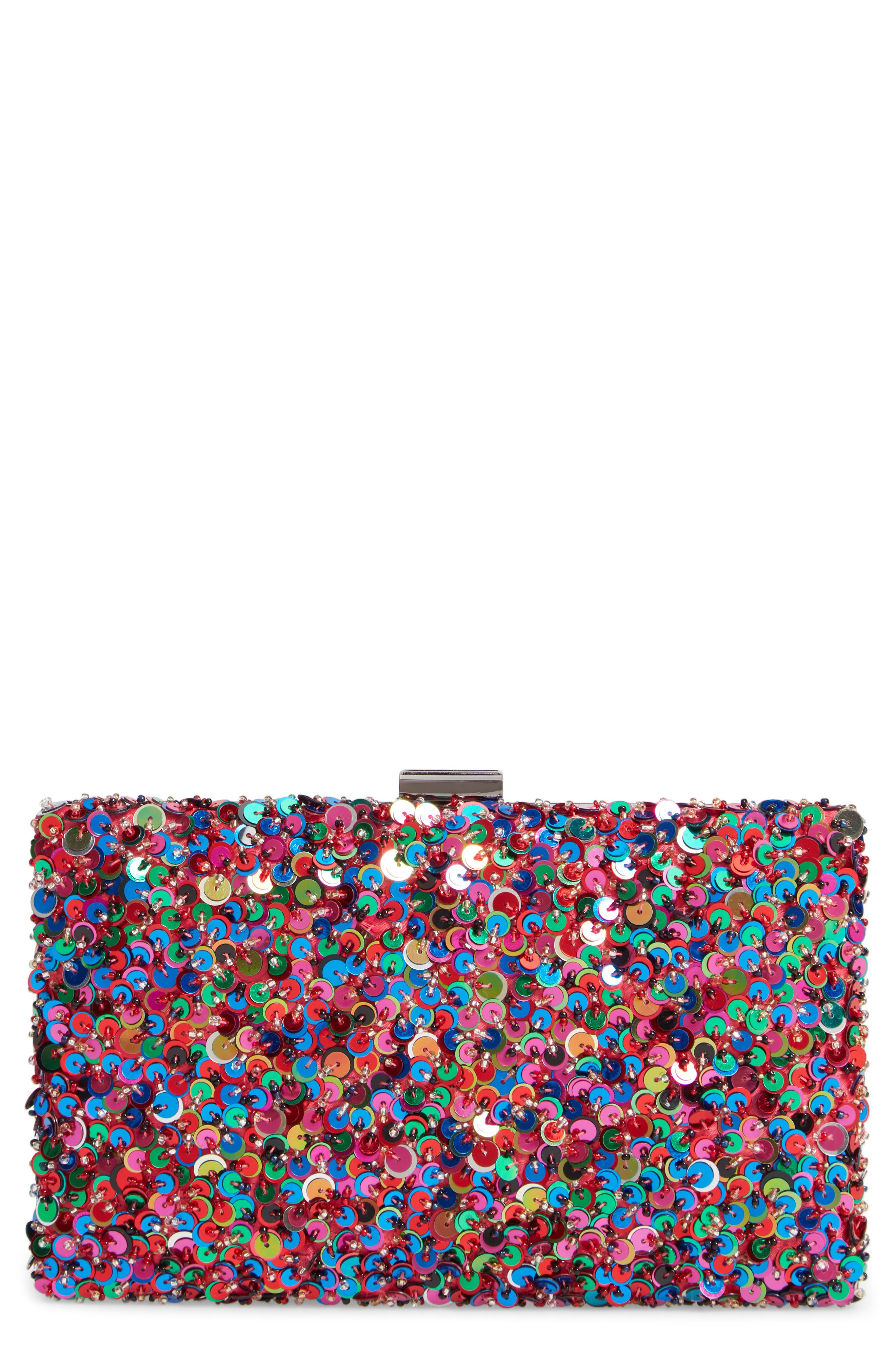 Nordstrom Sequin Disco Miniaudière, Main, color, 