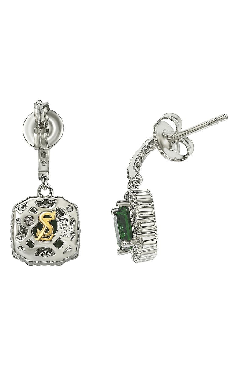 SUZY LEVIAN Emerald & CZ Drop Earrings, Alternate, color, Green