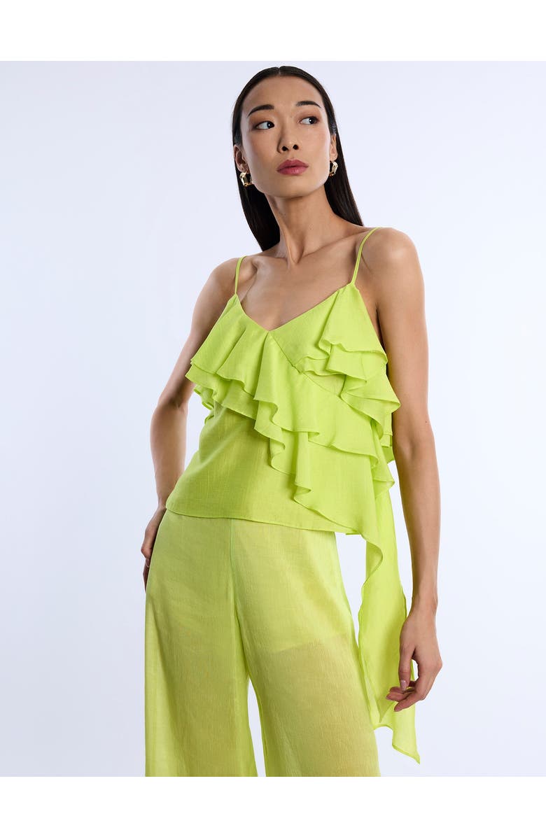 BCBGMAXAZRIA Flounce Cami, Alternate, color, Chartreuse