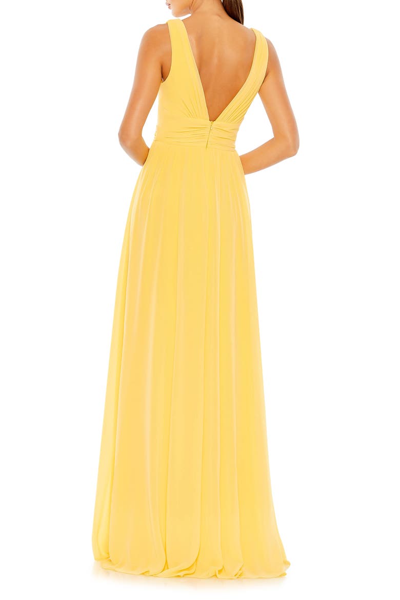 Side Slit Sleeveless Chiffon Gown, Alternate, color, BUTTERCUP