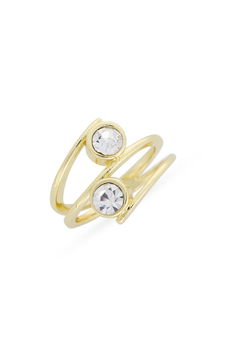 Covet Cubic Zirconia Wrap Ring, Main, color, Clear/ Gold