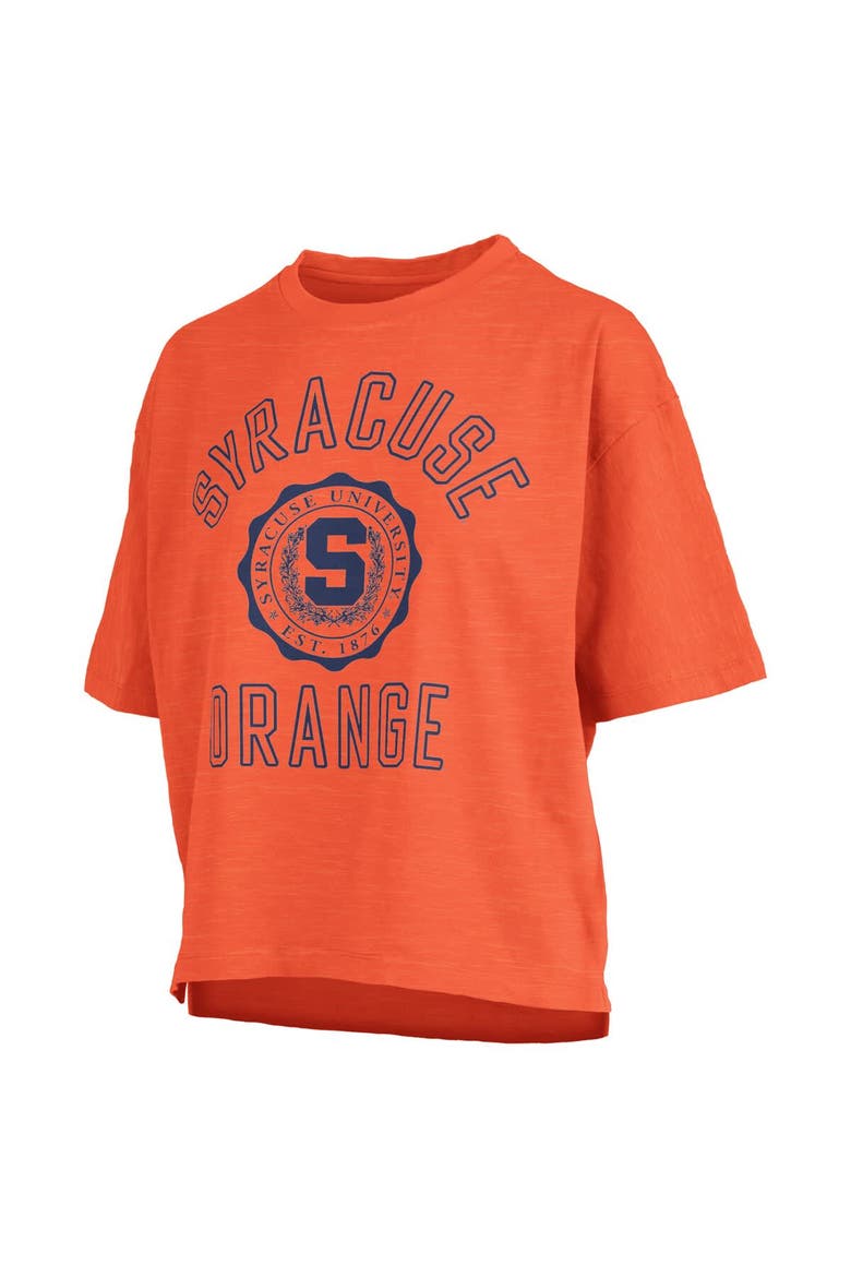 Women's Pressbox Orange Syracuse Orange Motley Crew Bishop Waist Length Oversized Slub T-Shirt, Alternate, color, Orange