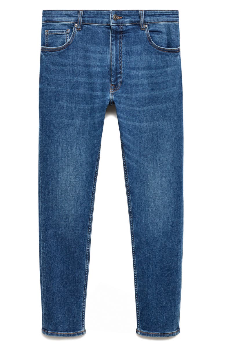 MANGO Jude Skinny Fit Stretch Denim Jeans, Alternate, color, Dark Blue