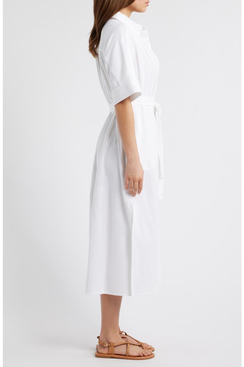 Belted Maxi Shirtdress, Alternate, color, WHITE