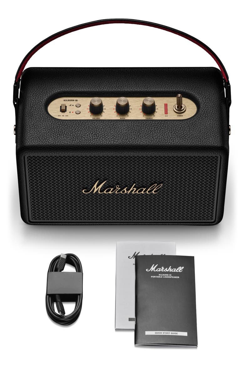 Kilburn III Portable Bluetooth® Speaker, Alternate, color, BLACK AND BRASS