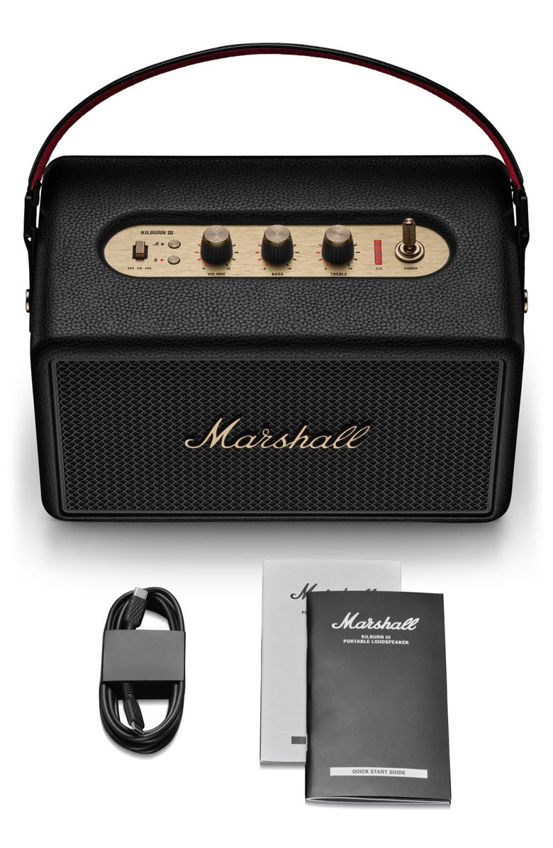 Marshall Kilburn III Portable Bluetooth<sup
®</sup
Speaker, Alternate, color, Black And Brass