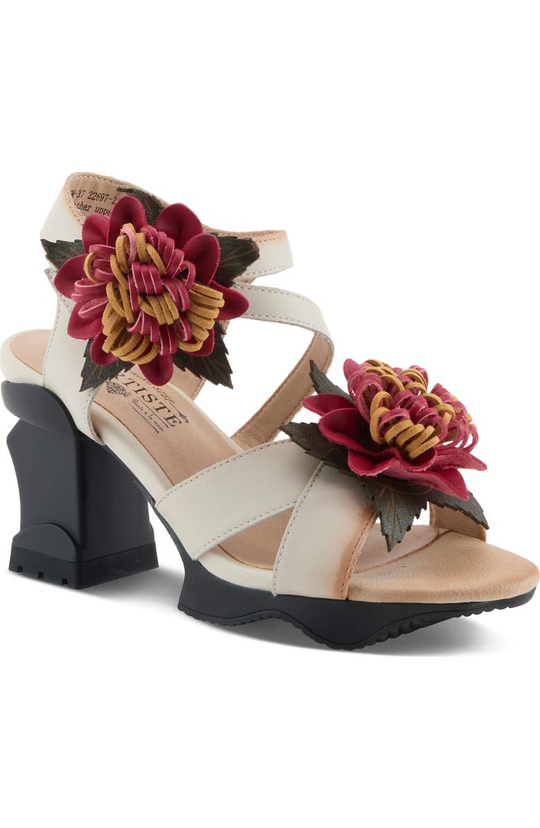 L'Artiste by Spring Step Hooked Ankle Strap Sandal, Main, color, Beige Multi