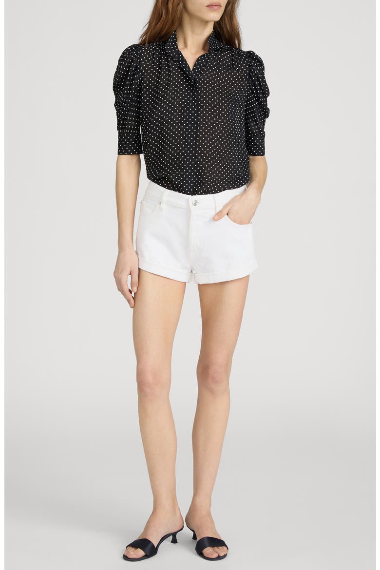 The Gillian Silk Button-Up Shirt, Alternate, color, BLACK MULTI