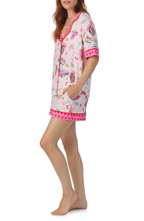 Room Service Pjs Print Short Pajamas In Pink