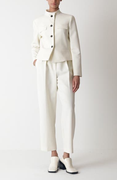 Max Mara Verbano Pleated Ankle Straight Leg Pants | Nordstrom