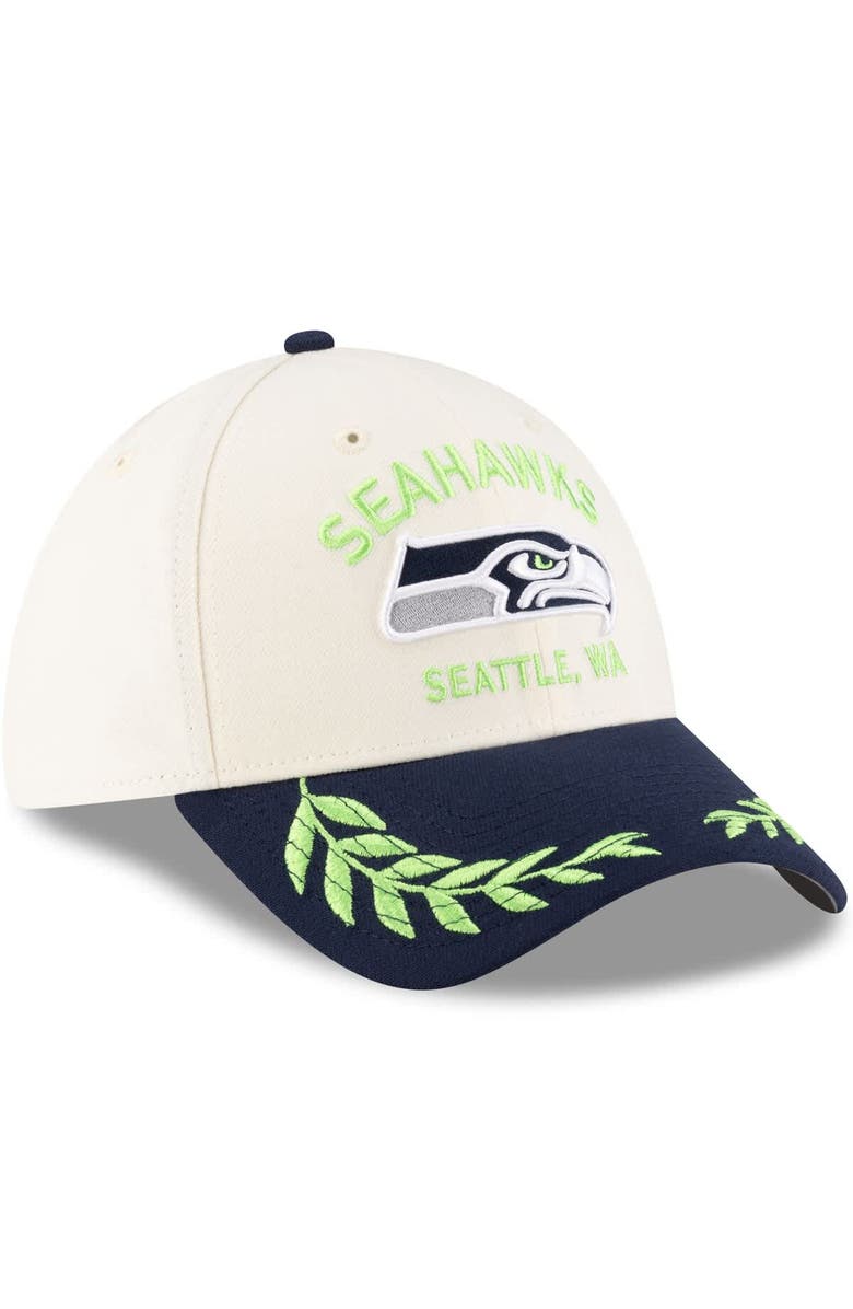 New Era Men's New Era  Cream/College Navy Seattle Seahawks 2025 NFL Draft 39THIRTY Flex Hat, Alternate, color, Cream