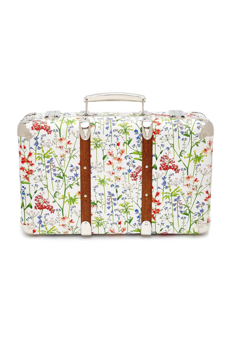 Floral Print Suitcase, Alternate, color, THEODORA
