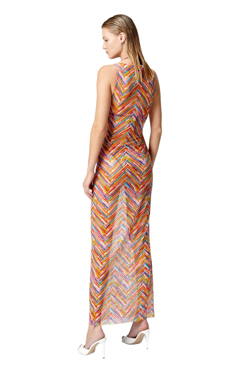 Missoni Long Sleeveless Dress In Printed Tulle, Alternate, color, Multicoloured 2