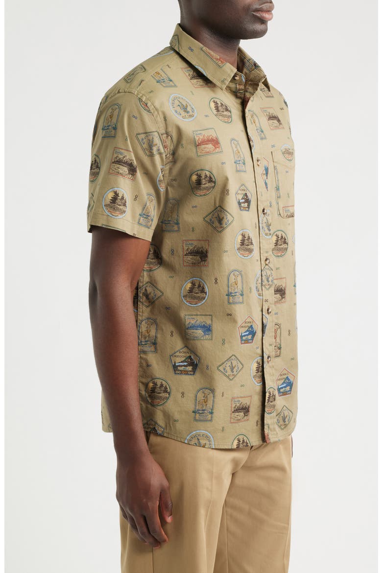 Shoreline Short Sleeve Cotton Button-Up Shirt, Alternate, color, ICON PATCH OLIVE