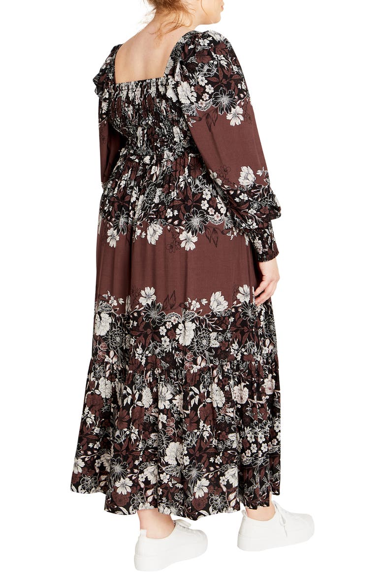 Sadie Smocked Bodice Long Sleeve Maxi Dress, Alternate, color, COCO FLORAL