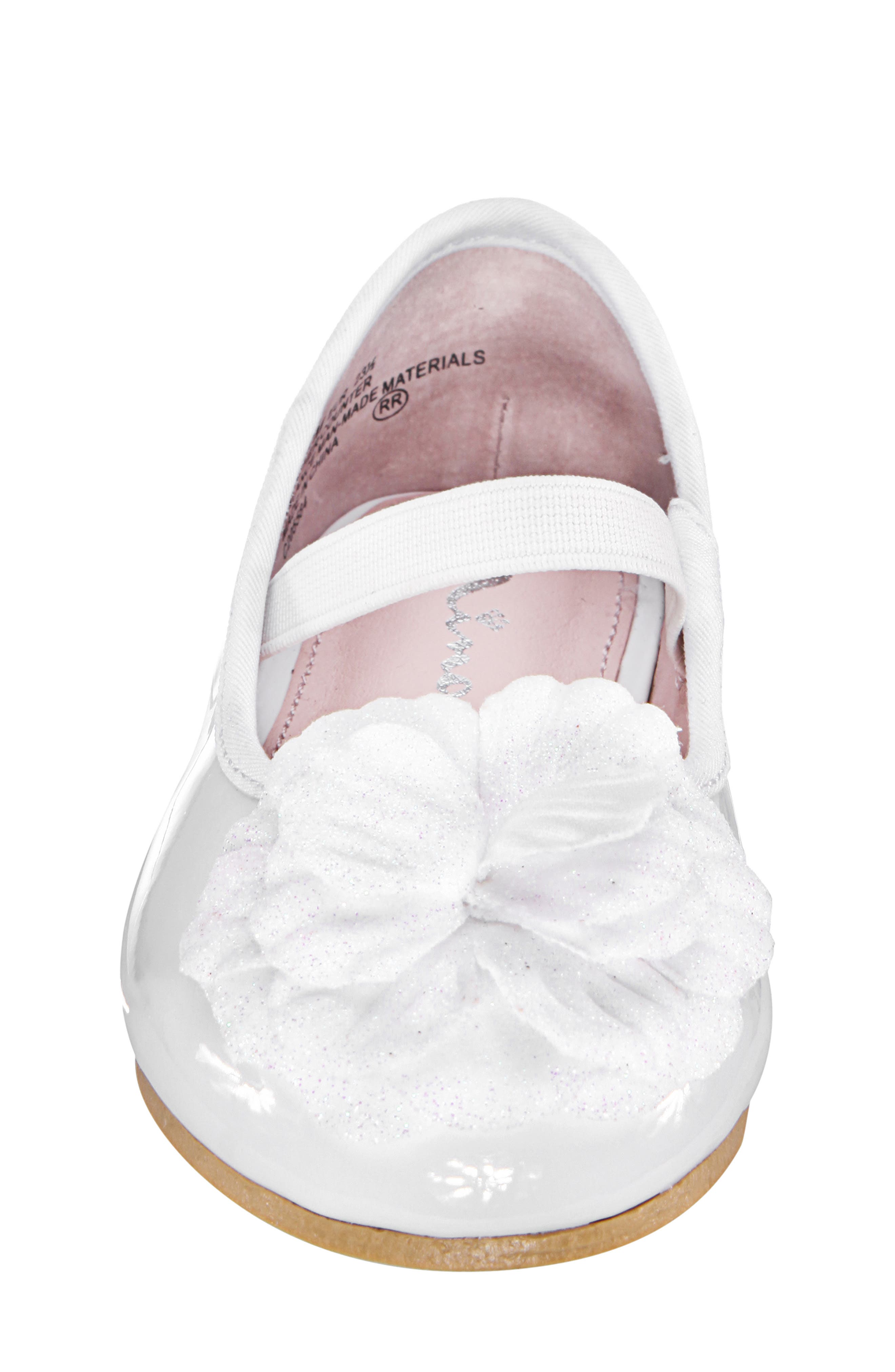 Estela Glitter Flat, Alternate, color, WHITE PATENT