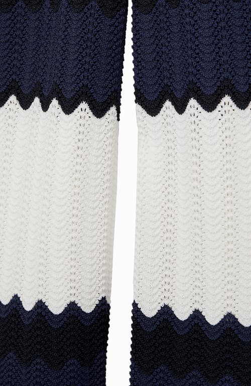 REISS REISS KIDS' ALBA STRIPE OPEN STITCH COTTON WIDE LEG PANTS