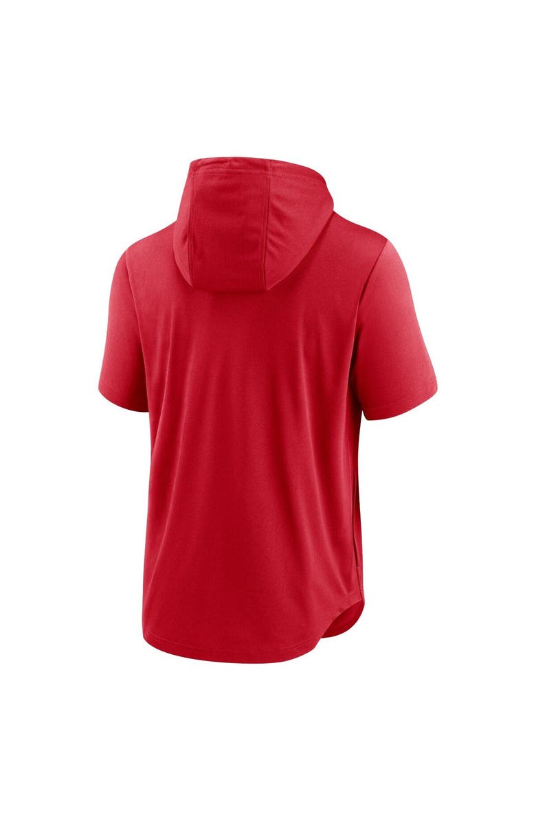 Nike Men's Nike Red Los Angeles Angels Logo Lockup Performance Short-Sleeved Pullover Hoodie, Alternate, color, 