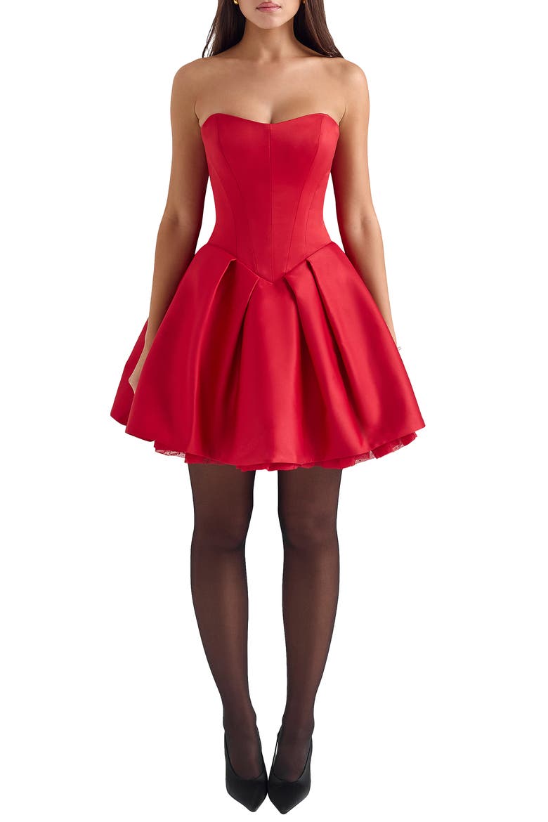 red corset mini dress strapless It Girl Rose-Flower Corset Mini Dress Mermaid Way, Red / L