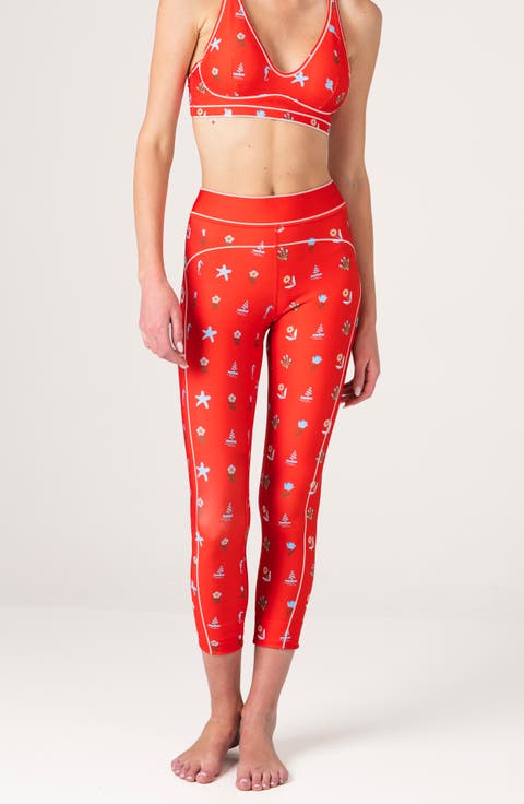 Red Tides High-Waisted 7/8 Leggings