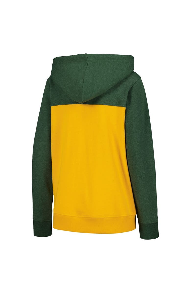 New Era Women's New Era Green Green Bay Packers Color-Block Full-Zip Hoodie, Alternate, color, 