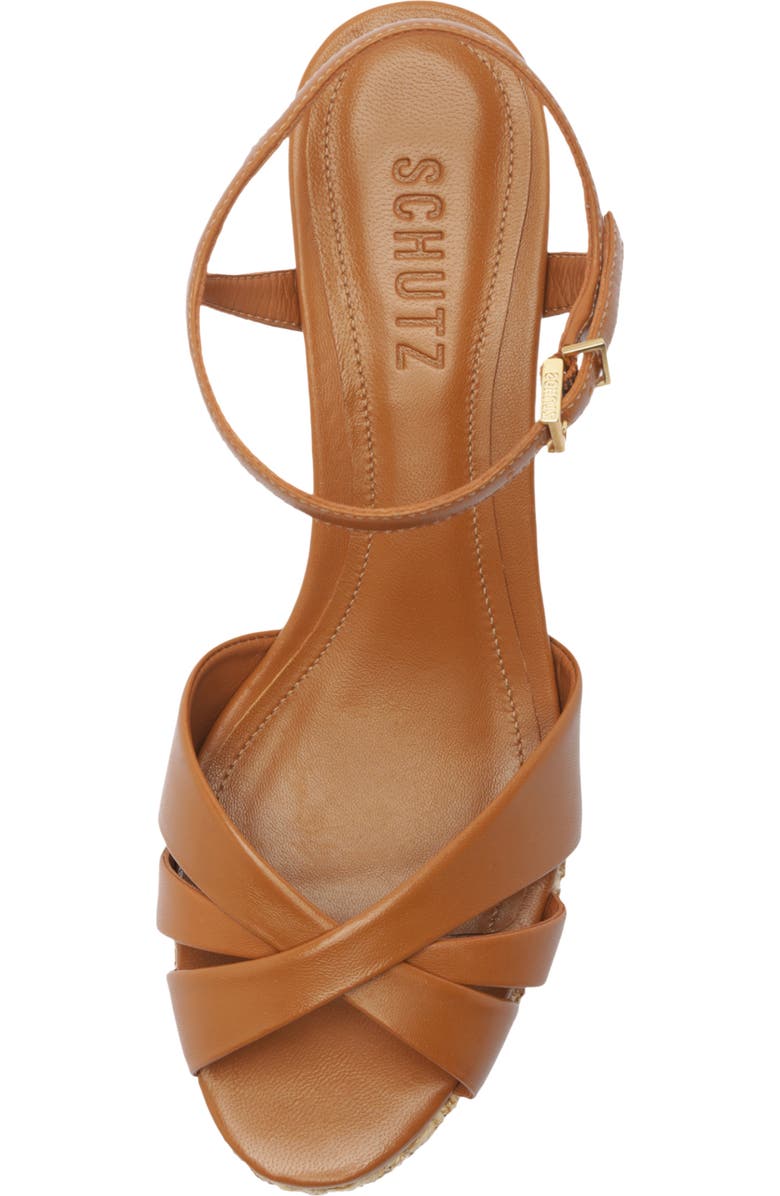Schutz Keefa Ankle Strap Sandal, Alternate, color, Burnt Honey