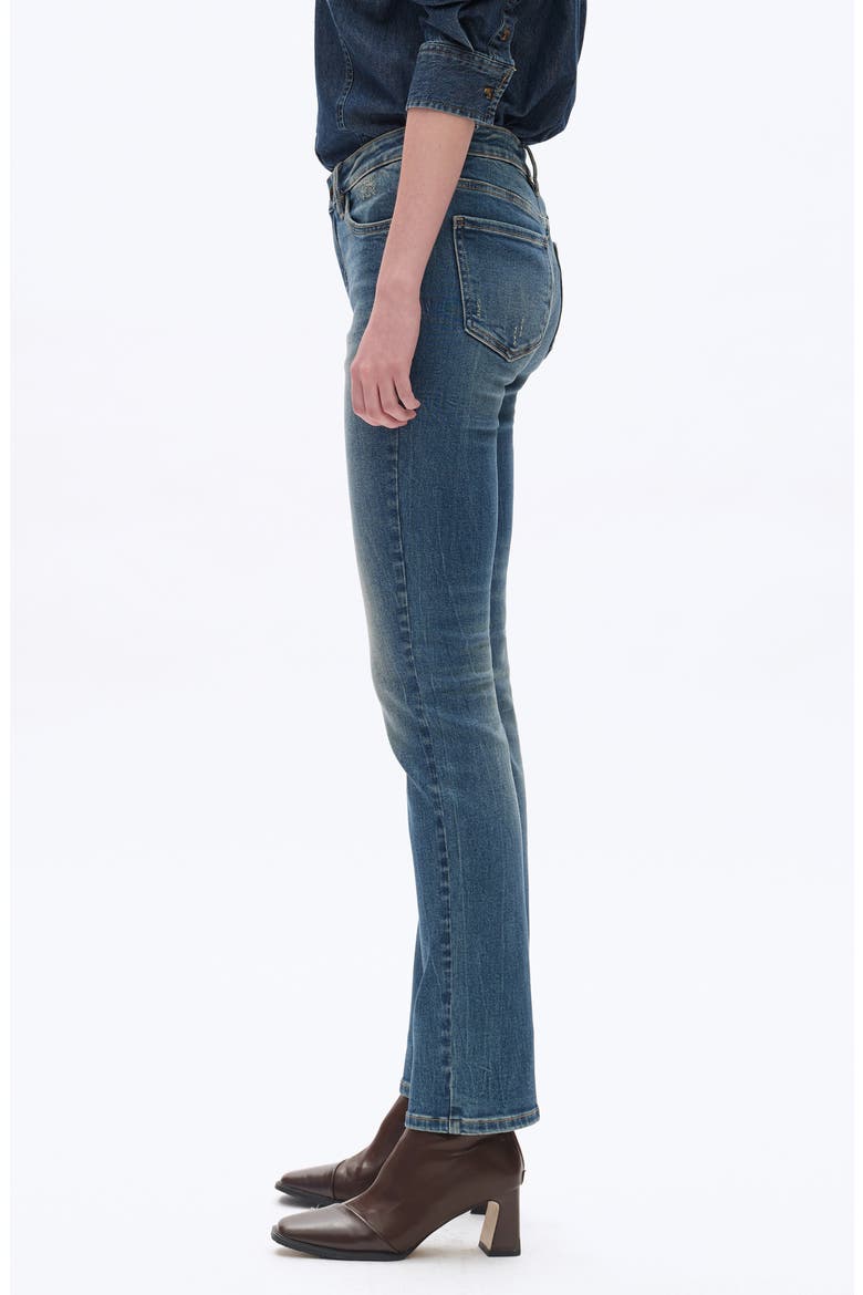 Low Rise Slim Straight Leg Jeans, Alternate, color, MEDIUM BLUE