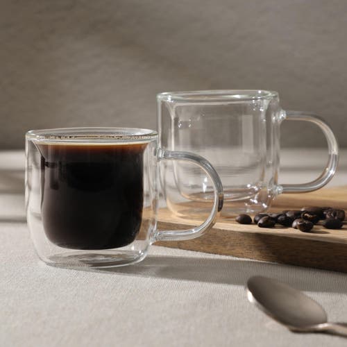 Mr Coffee Mr. Coffee Salon Espresso 2 Piece 3 Ounce Double Wall Insulated Glass Mug Set In Transparent