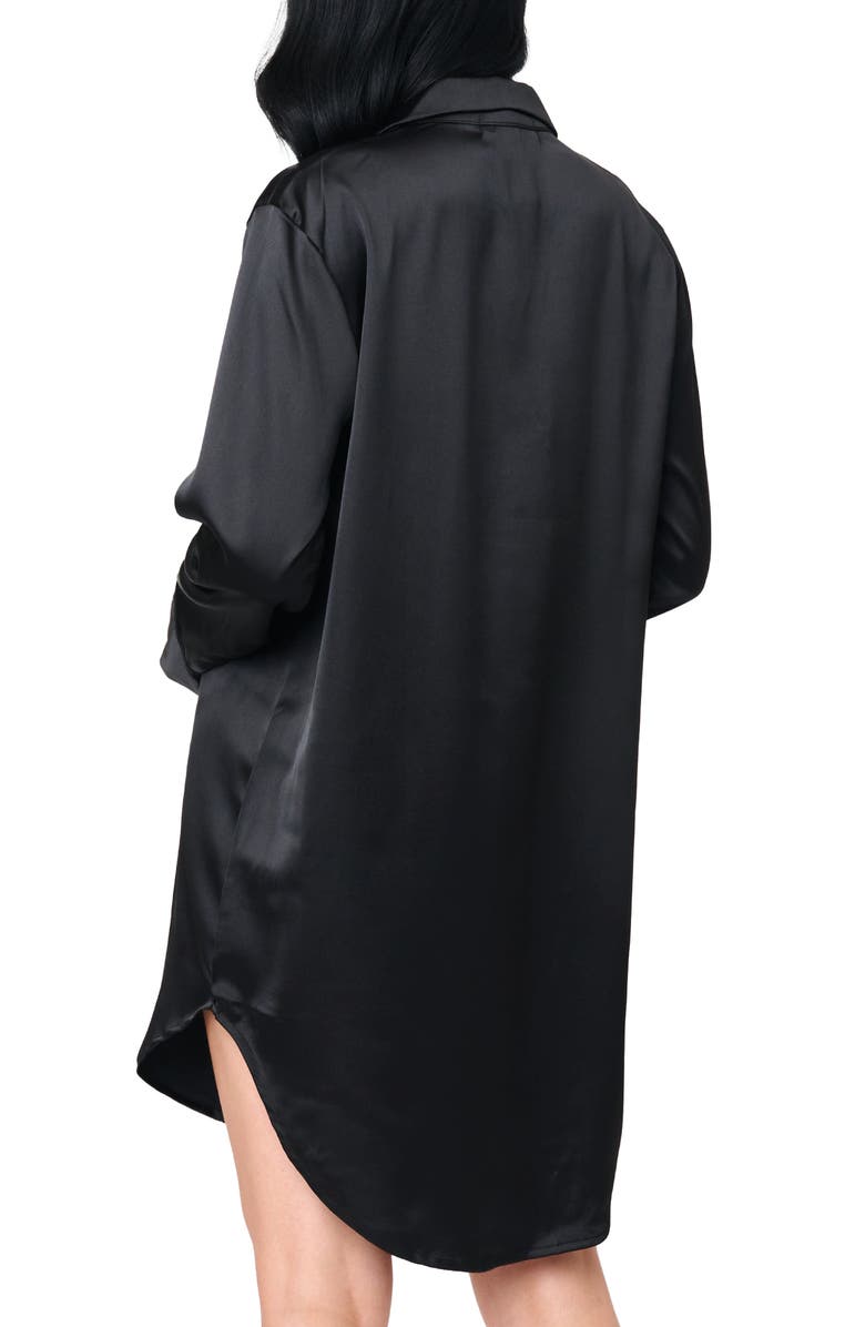 GIBSONLOOK Luxe Lounge Pajama Shirt, Alternate, color, Black