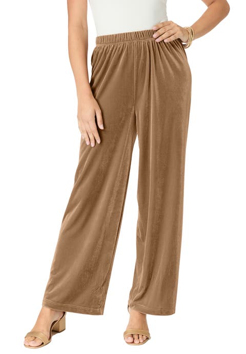Wide Leg Velour Pant (Plus)
