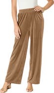 Roaman's Wide Leg Velour Pant