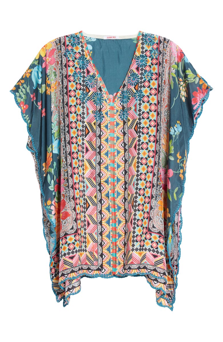 Johnny Was Magdalene Silk Poncho, Alternate, color, 