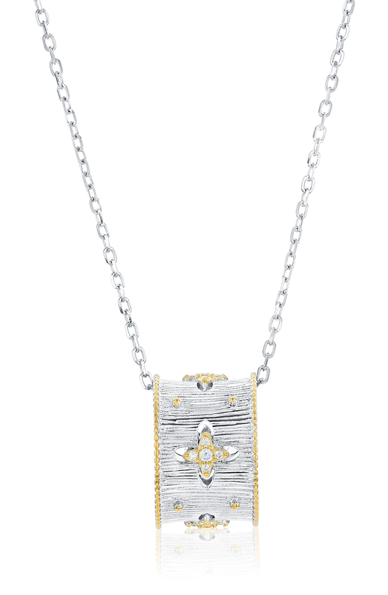 SUZY LEVIAN Italian Florentine Cubic Zirconia Pendant Necklace